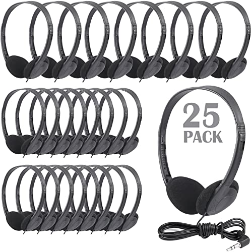 CN-Outlet Wholesale Kids Headphones in Bulk 25 Pack for School Classroom Students Children and Adults - Black