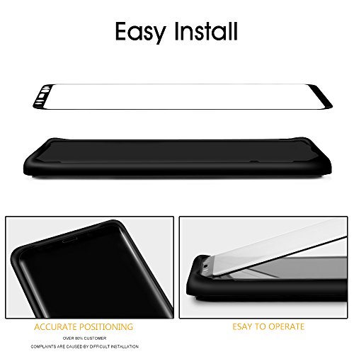 Galaxy S9 Screen Protector Tempered Glass, [Update Version] OTAO 3D Curved Dot Matrix [Full Screen Coverage] Glass Screen Protector(5.8") with Installation Tray [Case Friendly] for Samsung Galaxy S9