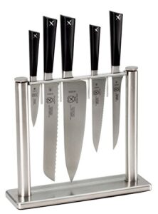 mercer culinary zum 6-piece knife block set, stainless steel, 31.4 x 10.6 x 36.2 cm