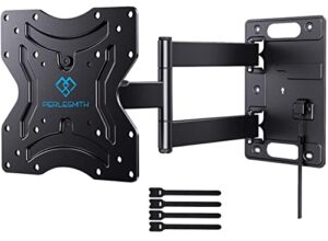 perlesmith lockable rv tv mount for 13-42 inch tvs up to 77 lbs, rv tv mount for camper trailer motor home truck, full motion rv tv wall mount with articulating arm swivels tilts, max vase 200x200mm