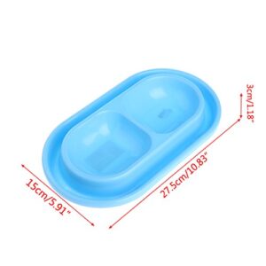 Wodwad Pet Feeding Double Bowls Plastic Anti Ants Food Water Feeder for Dogs Cats Puppy