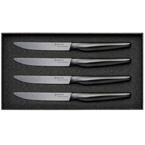 kyocera 4-piece ceramic steak knife set, 4.5" black
