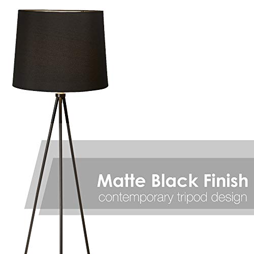 Newhouse Lighting NHFL-AL-BK Alexandria Tripod Floor Lamp, Black