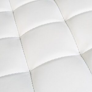 FIRST HILL FHW Altair Square Faux-Leather Ottoman - Moonlight White