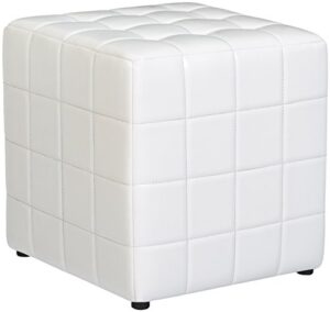 first hill fhw altair square faux-leather ottoman - moonlight white