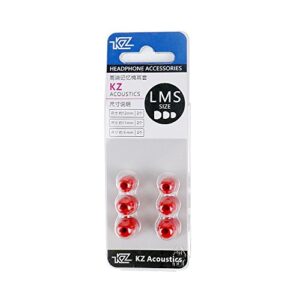 kz 3 pairs memory foam noise cancelling eartips for in ear earphones earbuds, s m l, red
