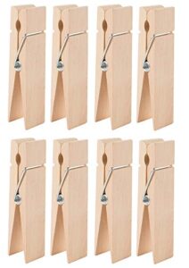 jumbo wooden clothespins for crafts (6 x 1.38 x 1.2 in, 8-pack)
