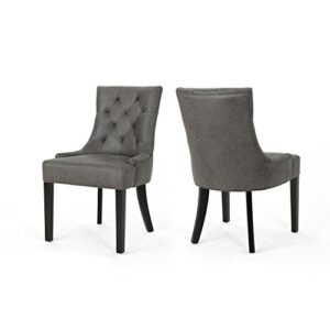 christopher knight home sarah traditional microfiber dining chairs (set of 2), slate