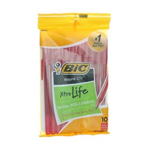 Bic Round Stic Ballpoint Pens Red, 1 ea