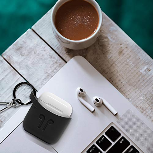 PodPocket Scoop AirPod Storage Case with Protective Translucent Silicone and Impact Protection Midnight Black