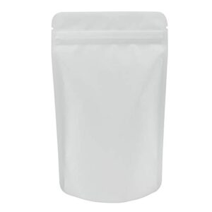 googou matte white resealable zip mylar bag food storage aluminum foil bags smell proof pouches 50pcs (5.11x7.99in)