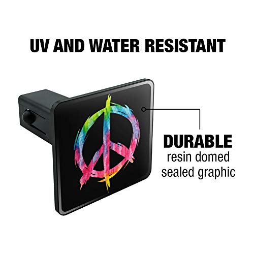 Tie Dye Peace Sign Tow Trailer Hitch Cover Plug Insert 1 1/4 inch (1.25")