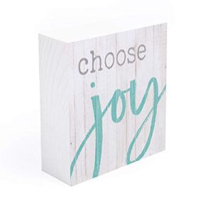 P. Graham Dunn Choose Joy Whitewash 3.5 x 3.5 Inch Pine Wood Tabletop Block Sign