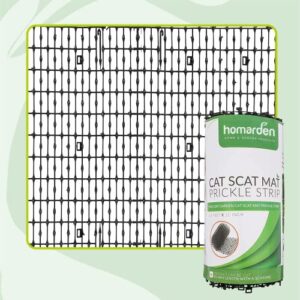 Homarden Outdoor Training Mat for Cats (13 ft) - Cat Scat Mat Indoor and Outdoor - Cat Spikes with 12 Garden Staples to Keep of Dog Off Couch and Keep Cats Out of Yard