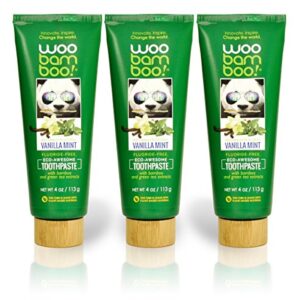 WooBamboo! Vanilla Mint Toothpaste - Naturally Derived, Fluoride Free, Vegan, Gluten Free