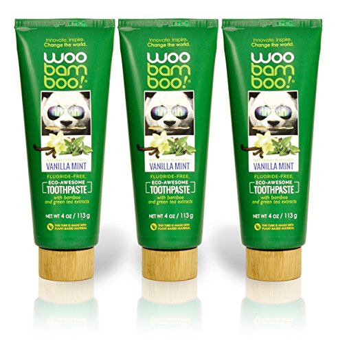 WooBamboo! Vanilla Mint Toothpaste - Naturally Derived, Fluoride Free, Vegan, Gluten Free