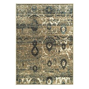 Superior 6mm Pile Height with Jute Backing, Durable, Fashionable and Easy Maintenance, Rosemont Collection Area Rug, 8' x 10' - Blue