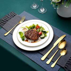 Gold Silverware Set, OGORI 24-Piece Gold Forged Stainless Steel Flatware Set, Service of 6