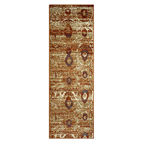 Superior Rosemont Runner Rug Collection, Extra Soft, Plush, Indoor Woven Rugs For Kitchen, Entryway, Nursery, Office, Dining Room, Farmhouse Vintage Floor Decor, Jute Backing, 2'7" x 8', Rust