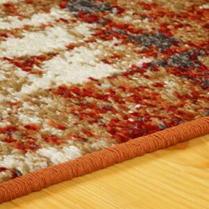 Superior Rosemont Runner Rug Collection, Extra Soft, Plush, Indoor Woven Rugs For Kitchen, Entryway, Nursery, Office, Dining Room, Farmhouse Vintage Floor Decor, Jute Backing, 2'7" x 8', Rust