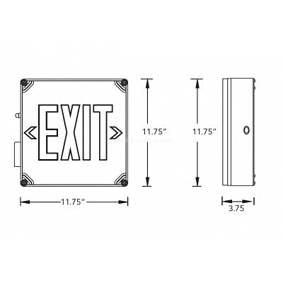 Weatherproof Exit Sign with Red Letters