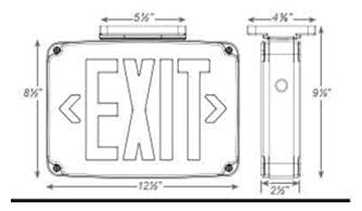 Compact Wet Location Exit Sign with Red Letters