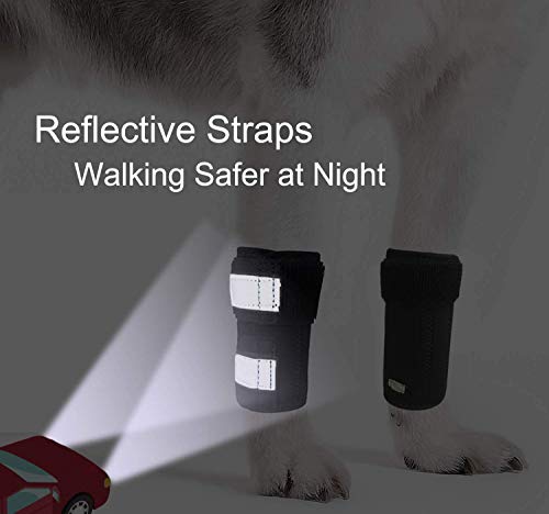 IN HAND Dog Leg Brace, Pair of Dog Canine Leg Wrap Front Leg Compression Brace with Metal Strips & Safety Reflective Straps, Protects Wounds Brace Heals and Prevents Injuries and Sprains