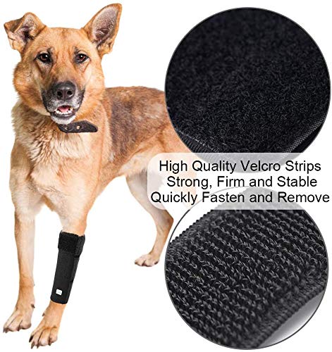 IN HAND Dog Leg Brace, Pair of Dog Canine Leg Wrap Front Leg Compression Brace with Metal Strips & Safety Reflective Straps, Protects Wounds Brace Heals and Prevents Injuries and Sprains