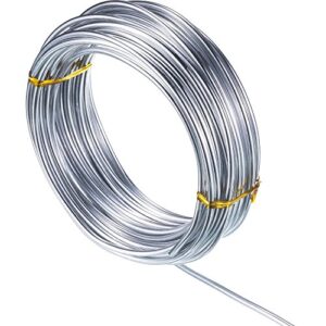 32.8 feet aluminum wire, wire armature, bendable metal craft wire for making dolls skeleton diy crafts(silver, 3 mm thickness)