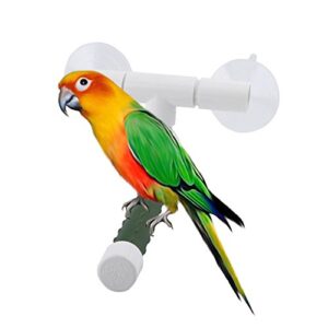 Parrot Bath Perch,Bird Perches Parrot Budgie Foldable Suction Cup Window Shower Bath Wall Paw Grinding Stand Toy