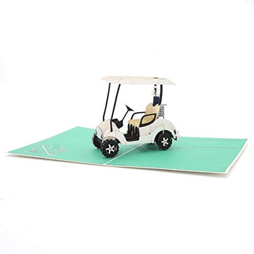 Liif Golf Cart Greeting Pop Up Card for All Occasions, Retirement, Happy Birthday Card, Fathers Day Card, Golf Gifts for Men, Women, Novelty Gifts, Unique Gifts for Golfer Fans Coworker