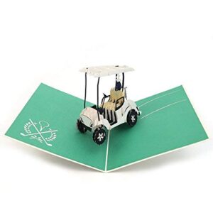 Liif Golf Cart Greeting Pop Up Card for All Occasions, Retirement, Happy Birthday Card, Fathers Day Card, Golf Gifts for Men, Women, Novelty Gifts, Unique Gifts for Golfer Fans Coworker