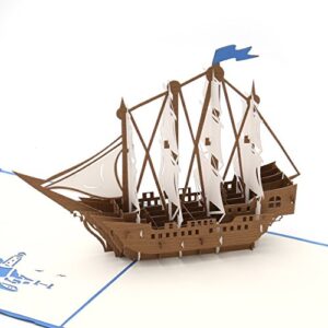 Liif Set Sail Ship 3D Greeting Fathers Day Pop Up Card For All Occasions, Congratulations, Fathers Day Card, Graduations, Retirement Card, Get Well