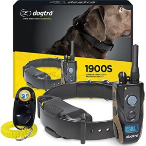 dogtra 1900s remote training e-collar - 3/4 mile range - electronic dog training collar, waterproof, rechargeable, high-output, adjustable levels, vibration, obedience, hunting, k-9, stubborn dogs