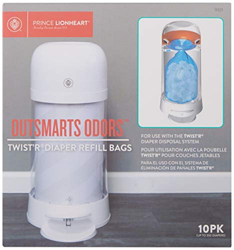 Prince Lionheart TWIST’R Diaper Disposal Refill Bags, 10 Pack