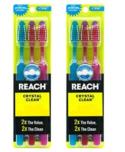 reach toothbrush crystal clean firm 3 pack(pack of 2) total 6 brushes