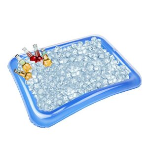 4-Pack Inflatable Ice Serving Bar Coolers for Parties, Salad BBQ Picnic Ice Food Drinks Buffet Server Tray for Indoor Outdoor Party