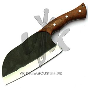 Custom Handmade Cleaver Chopper chef knife kitchen knife Serbian Home fixed blade Knife with sheath VK5511