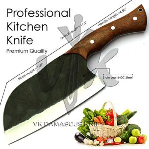 Custom Handmade Cleaver Chopper chef knife kitchen knife Serbian Home fixed blade Knife with sheath VK5511