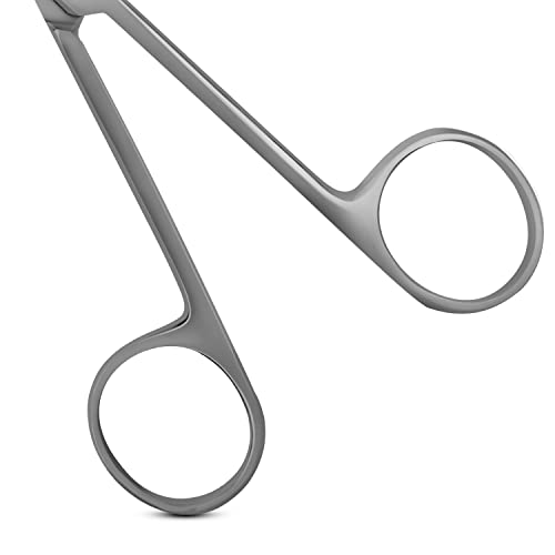 SURGICAL ONLINE Durable Iris Scissors - Curved & Straight Blades, Stainless Steel, 4.5" Size