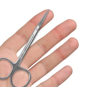 SURGICAL ONLINE Durable Iris Scissors - Curved & Straight Blades, Stainless Steel, 4.5" Size