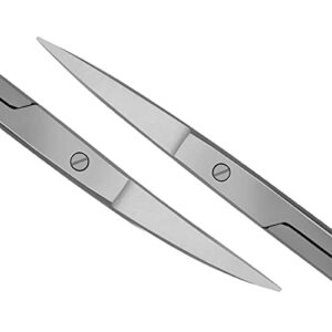 SURGICAL ONLINE Durable Iris Scissors - Curved & Straight Blades, Stainless Steel, 4.5" Size