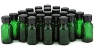vivaplex, 24, green, 15 ml glass bottles, with lids