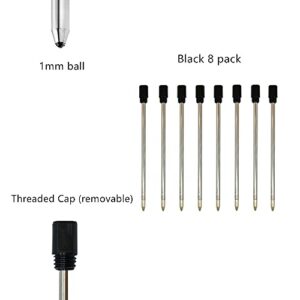 CJMILADO Ballpoint Pen Metal Mini Refill D1/635 Refill- Medium Point Refill for Multifunction Pen,Mini Pen Compact Pen(Black ink 8 pack)