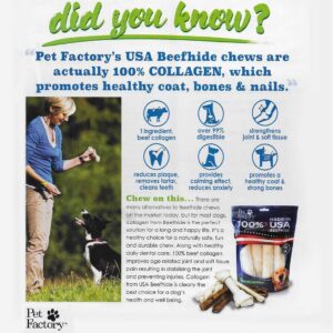 Pet Factory 100% Made in USA Beefhide Chips Dog Chew Treats - Natural Flavor, 8 oz