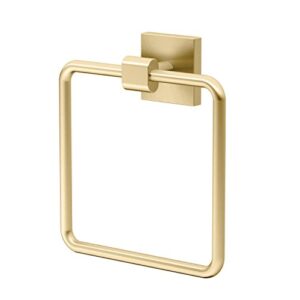 Gatco 4062 Elevate, Towel Ring, Brushed Brass/Wall Mounted 6.13" Wide Towel Ring for Bathroom