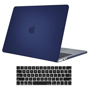 procase macbook pro 13 case 2019 2018 2017 2016 release a2159 a1989 a1706 a1708, hard case shell cover and keyboard skin cover for macbook pro 13 inch with/without touch bar -darkblue