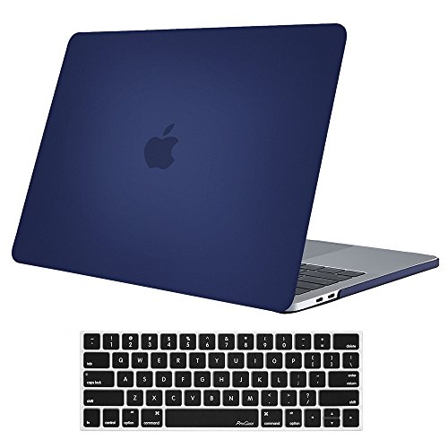 ProCase MacBook Pro 13 Case 2019 2018 2017 2016 Release A2159 A1989 A1706 A1708, Hard Case Shell Cover and Keyboard Skin Cover for MacBook Pro 13 Inch with/Without Touch Bar -Darkblue