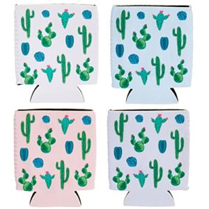 12 Pack Neoprene Soda Sleeves for Beer Cans, Soft Drinks, Beverages, Water Bottles, Cooler Sleeves for Cactus Party Supplies, Wedding Favors, Bachelorette Party