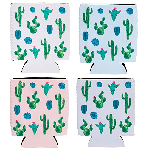 12 Pack Neoprene Soda Sleeves for Beer Cans, Soft Drinks, Beverages, Water Bottles, Cooler Sleeves for Cactus Party Supplies, Wedding Favors, Bachelorette Party